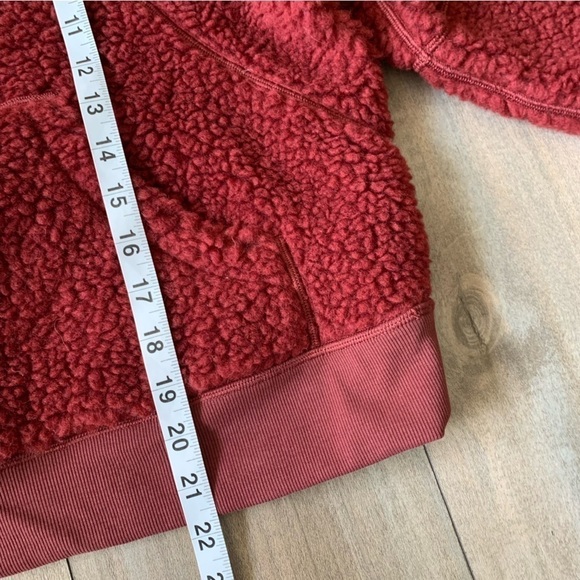 Lululemon Scuba wool Oversized Sherpa 1/2 Zip Savannah burgundy red size M/L - Picture 12 of 12